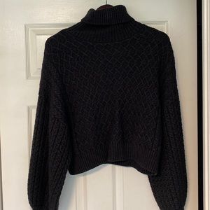 zara cable knit charcoal sweater